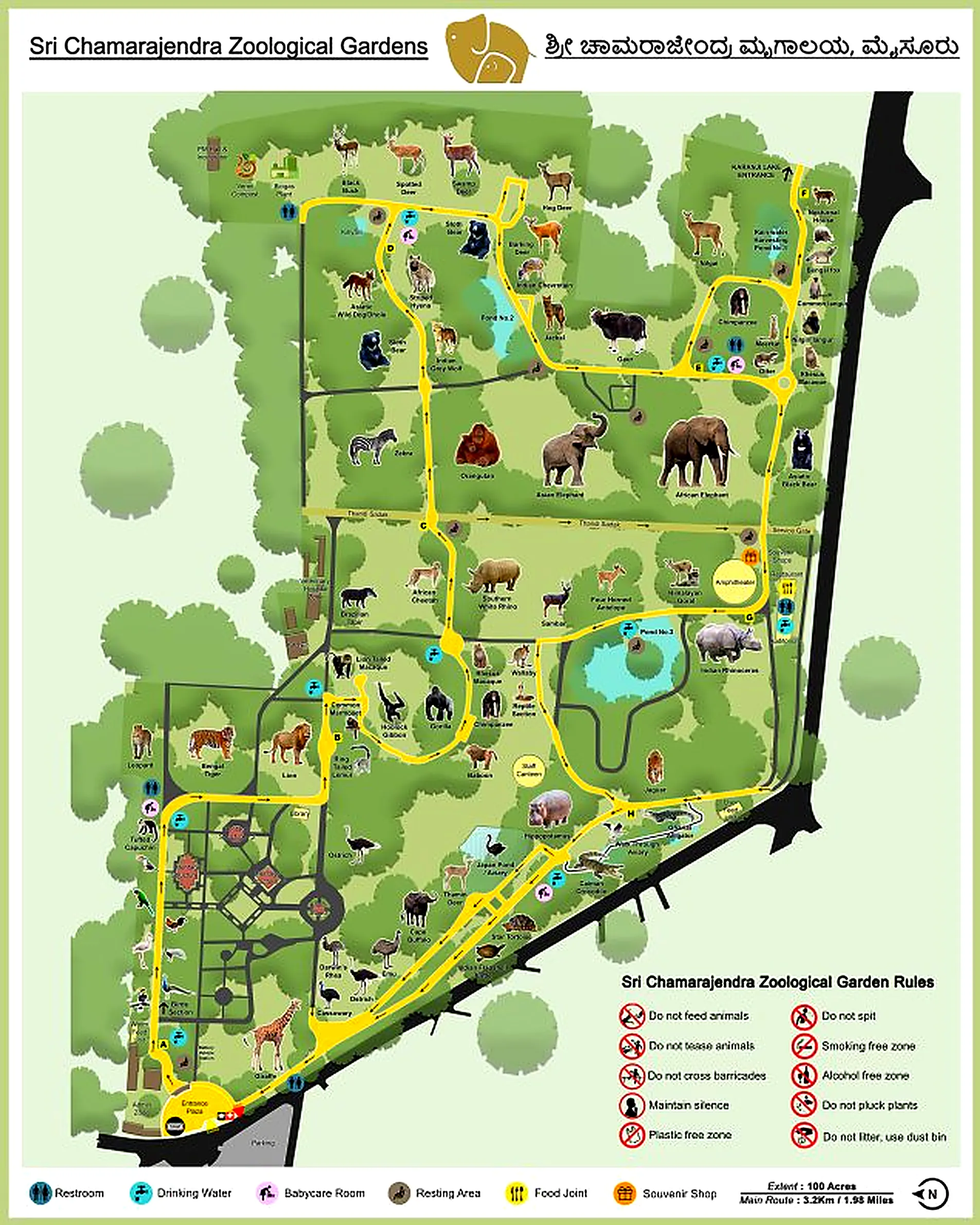 mysore zoo map