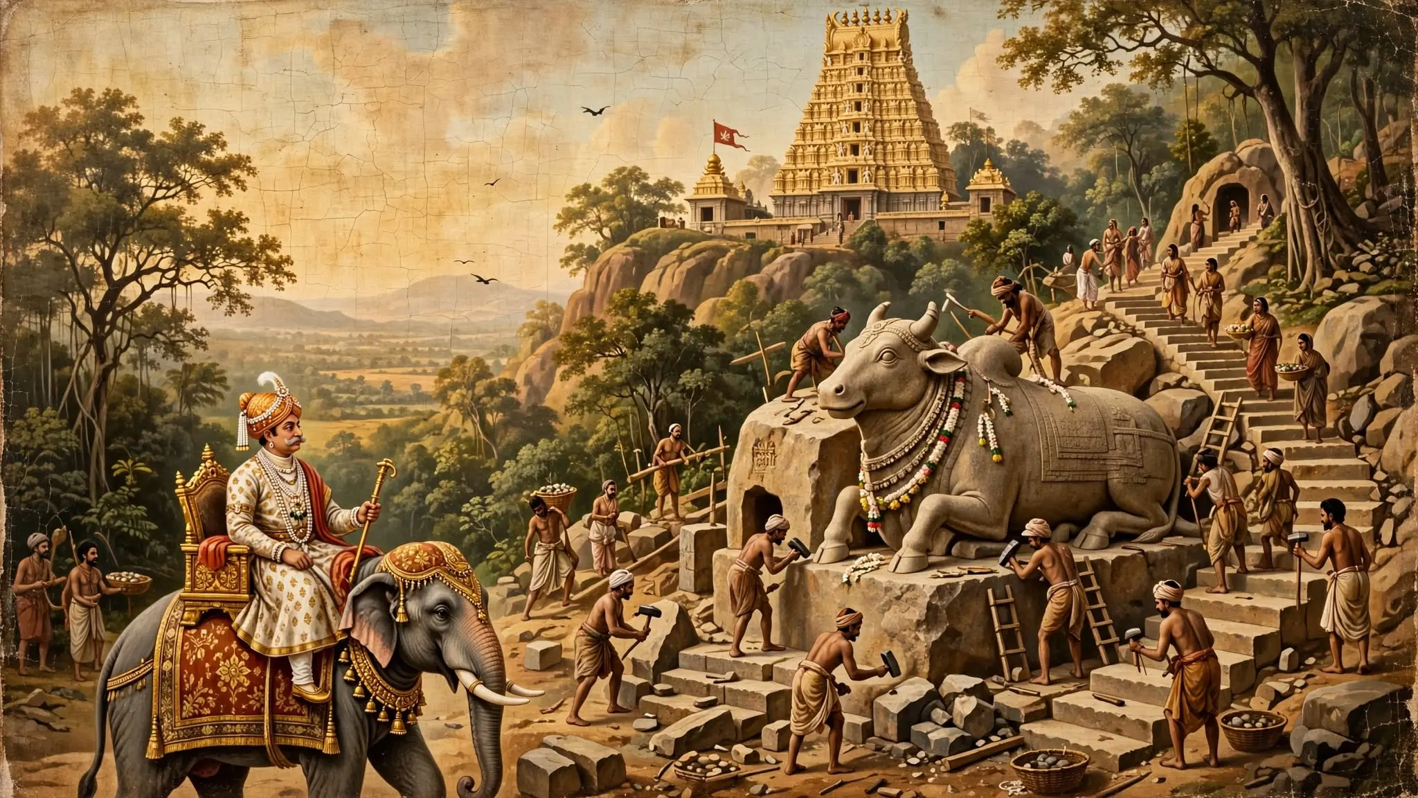 Dodda Devaraja Wadiyar on his elephant